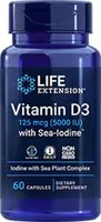 Life Extension - Vitamin D3 5000 Iu With Sea-Iodine 60 Capsules