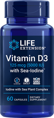 Life Extension -  Vitamin D3 with Sea-Iodine 5,000 IU, 60 capsules
