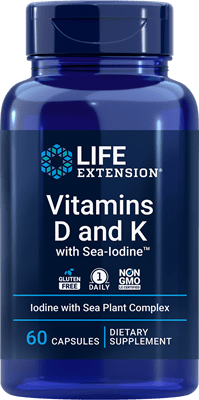 Life Extension -  Vitamins D and K with Sea-Iodine 60 capsules