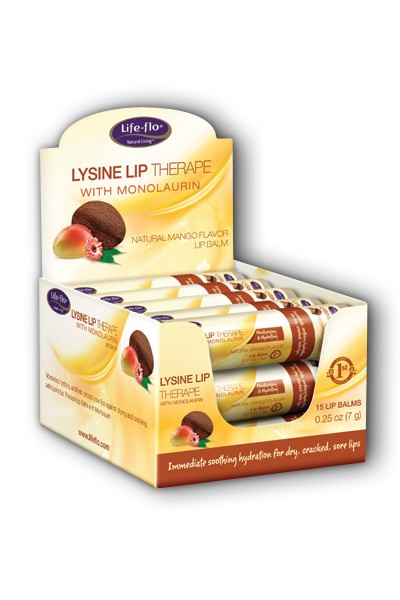 Life-Flo - MA - Counter Display - Lysine Lip Therape w/Monolaurin 15 x 0.25oz Salve-OUT OF STOCK