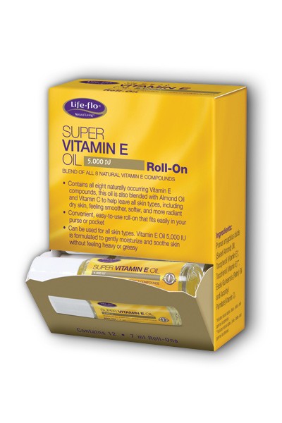 Life-Flo - MA - Counter Display - Super Vitamin E Roll-On 12 x 7ml Roll-On