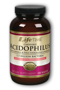 Life Time Acidophilus Wafers Strawberry/bil 100 Chw