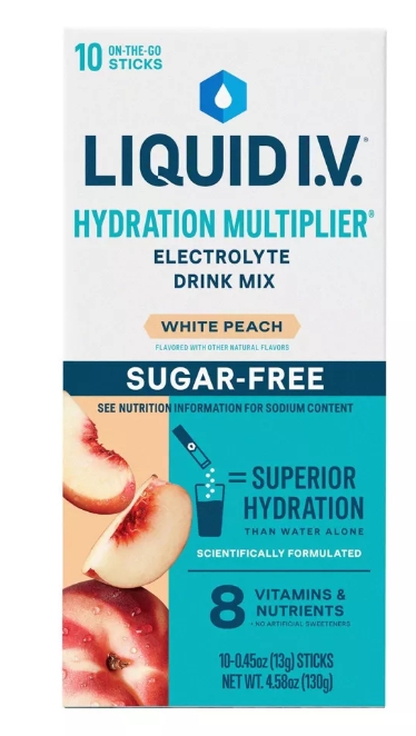 LIQUID IV Hydration Sugar Free Peach 10Ct 4.58Oz