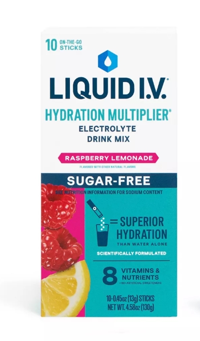 LIQUID IV Hydration Sugar Free Raspberry 10Ctbx 4.58Oz