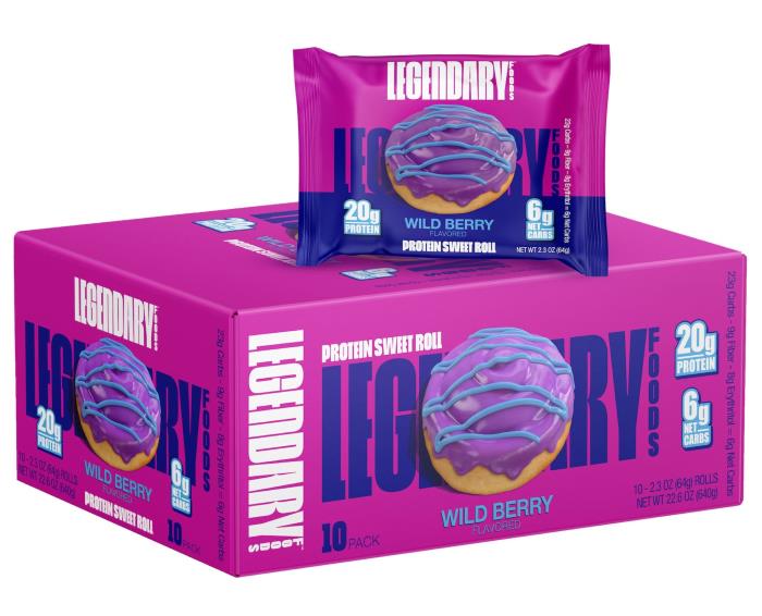 Legendary Foods Protein Sweet Rolls Wild Berry 8 Pack