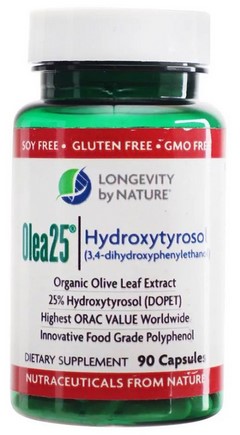 LONGEVITY by NATURE Olive Leaf Extract 25% Hydroxytyrosol 90 capsule