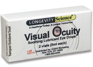 Longevity Science Visual Ocuity Soothing Lubricant Eye Drops 2 Vials (5ml each)*BEST BY 06/2022*