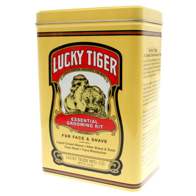 Lucky Tiger Grooming Tin-Full Size 4 pc -TEMPORARY UNAVAILABLE