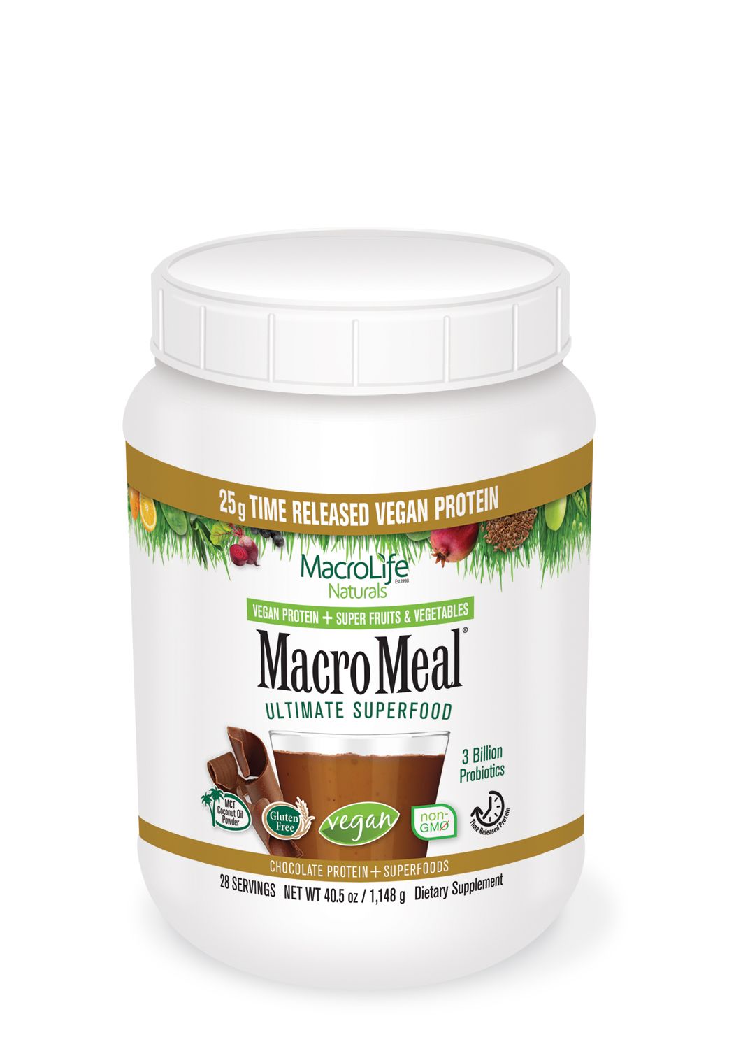 MacroLife MacroMeal Vegan Chocolate 28 Servings