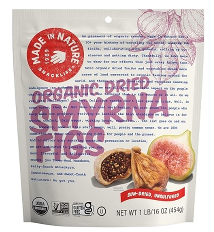 Made In Nature Dried Fruit Figs Organic 16Oz