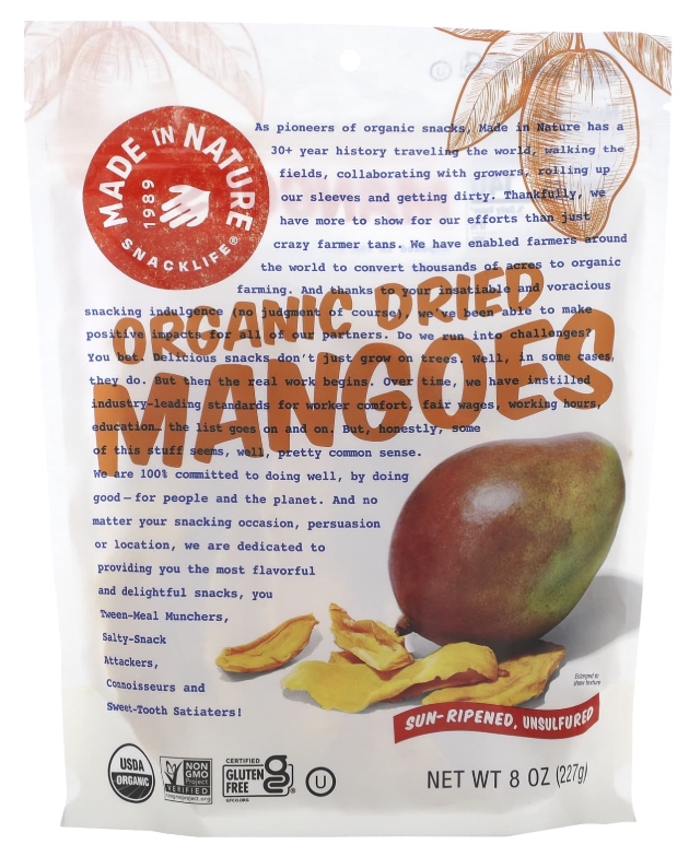 Made In Nature Dried Fruit Mango 8Oz