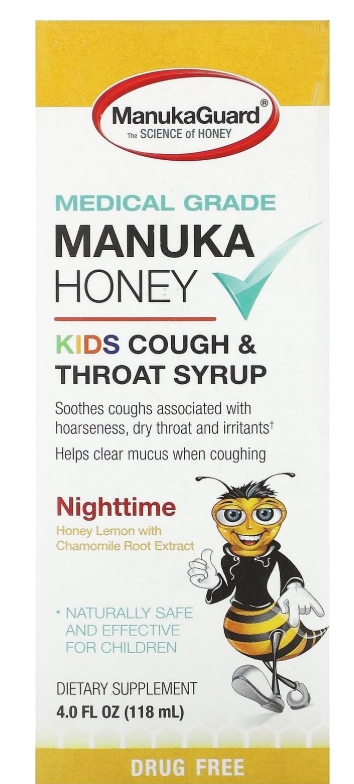 Manukaguard Kids Nighttime Cough & Throat Syrup 4 oz 