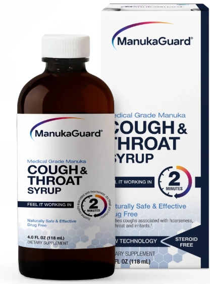 Manukaguard Medical Grade Manuka Cough & Throat Syrup 4 ounce