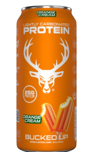 Bucked Up Lightly Carbonated 25g Protein Drinks 12 Pack Orange Cream