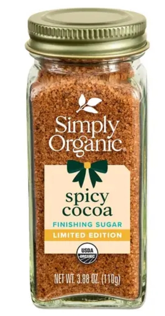 Simply Organic Spicy Cocoa Finishing Sugar 3.88 oz.