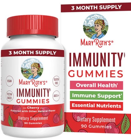 MaryRuths Immunity Cherry Gummies 90Pc