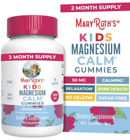 MaryRuths Kids Magnesium Calm Sugar Free 60Pc Gummies