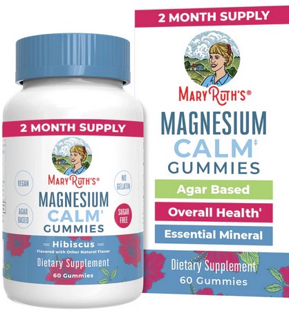 MaryRuths Magnesium Calm Gummies 60Pc