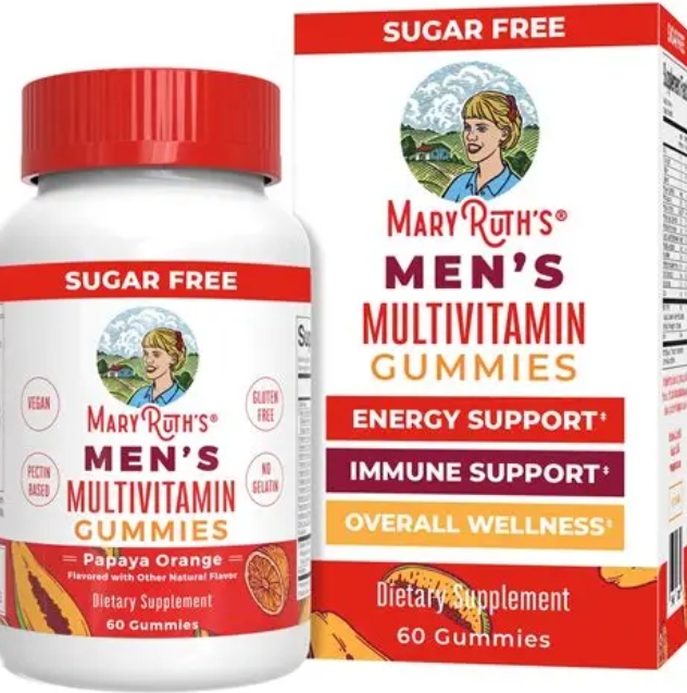MaryRuths Mens Multivitamin Gummy (sugar free) Papaya Orange 60Pc 