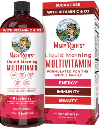 MaryRuths Multivitamin Rasp Liquid 32 Fl Oz