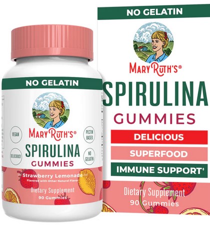 MaryRuths Spirulina Gummy Strwbry 90Pc