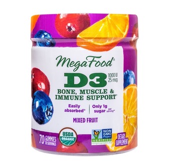 Megafood -  D3 1000 IU Gummies, Mixed Fruit 70 Tablets
