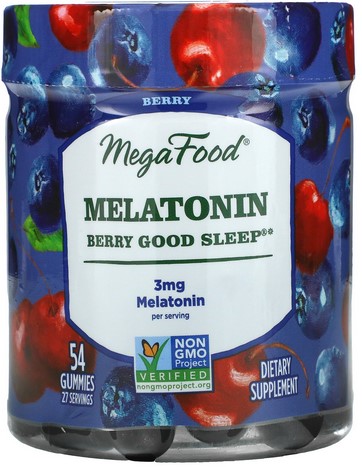 Megafood -  Melatonin Berry Good Sleep Gummies, Berry 54 Tablets