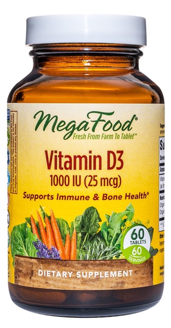 MegaFood Vitamin D-3 1000 IU 60 Tablets