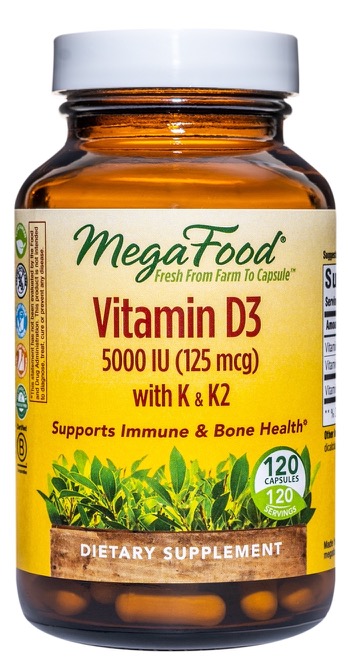Megafood -  Vitamin D3 5000 IU with K & K2 120 Tablets