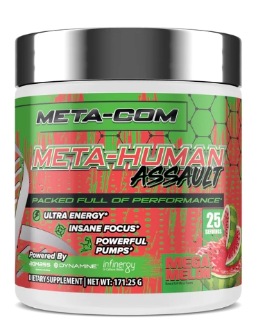 META-COM META HUMAN ASSAULT PRE-WORKOUT 25 Servings Mango Melon
