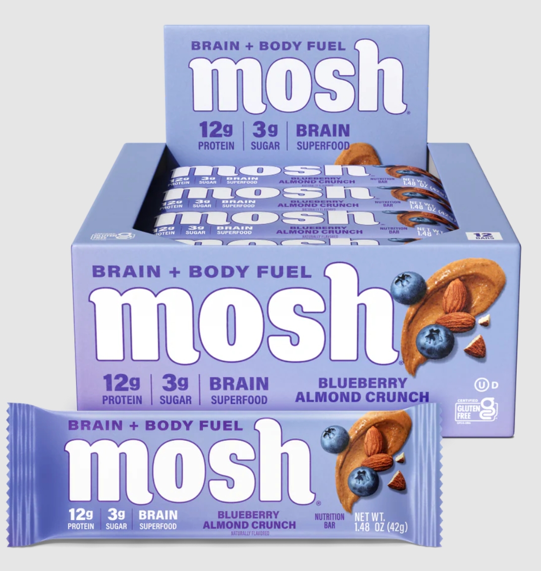 Mosh Blueberry Almond Crunch 12g Protein 12 Bars