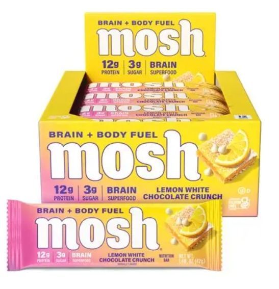 Mosh Lemon White Chocolate Crunch 12g Protein 12 Bars