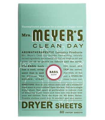 Mrs Meyers - Dryer Sheets Basil 80 sheets
