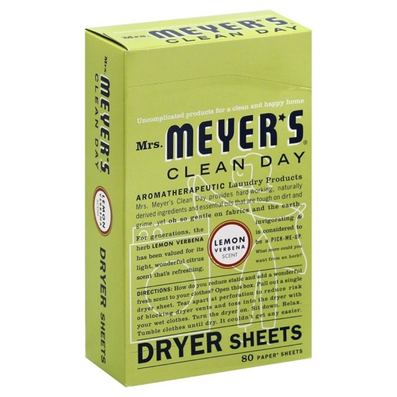 Mrs Meyers - Dryer Sheets Lemon Verbena 80 sheets     TEMPORARILY UNAVAILABLE