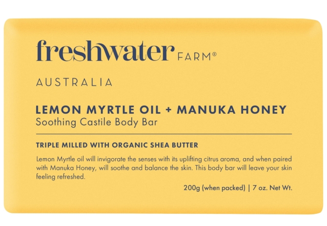 FreshWater Farm Castile Body Bar Lemon + Manuka 7 oz 