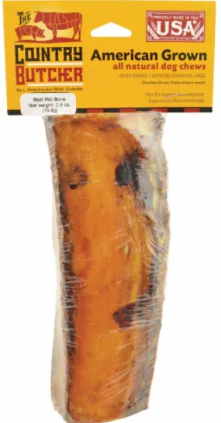 Country Butcher Natural Dog Chews Rib Bone Medium 1.3/oz