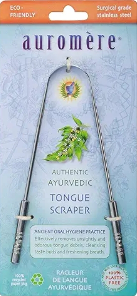 Auromere - Stainless Steel Tongue Cleaner Eliminate Bad Breath
