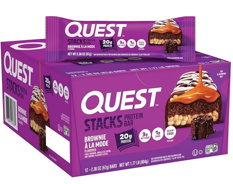 Quest Staks Brownie A' La Mode 20g Protein 12 Bars