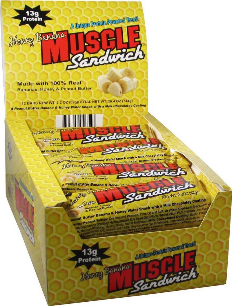 Muscle Sandwich Honey Banana Power Bar 13g 12/box-OUT OF STOCK