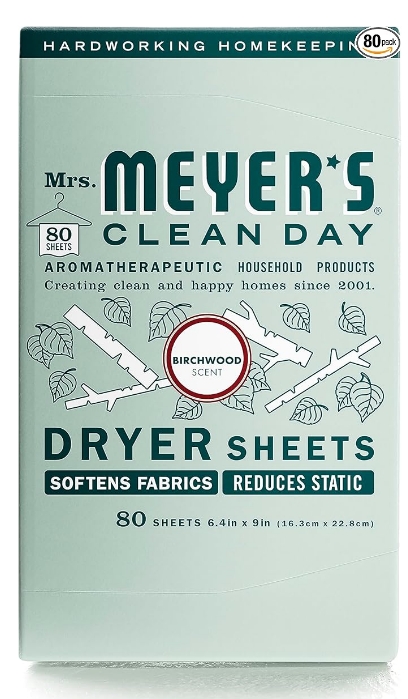 Mrs Meyers - Dryer Sheets Birchwood 80 sheets