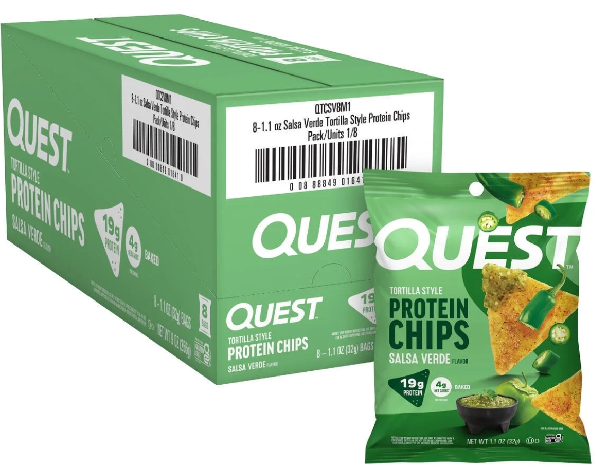 Quest Protein Chips Salsa Verde 8 Bags 