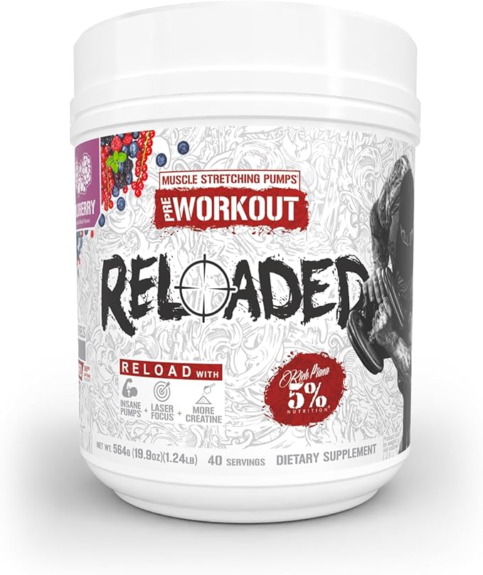 5% Nutrition Reloaded Pre Workout 40 Servings Wildberry
