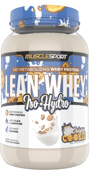 Muscle Sport Lean Whey Iso-Hydro 2lbs 26 Serv Crispy Cookie