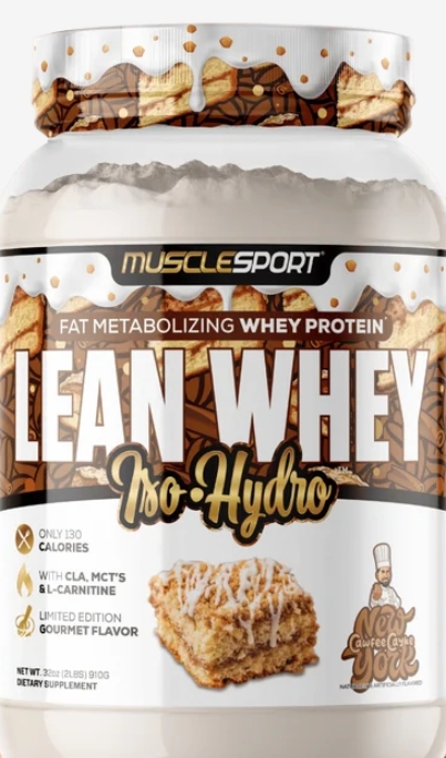 Muscle Sport Lean Whey Iso-Hydro 2lbs 26 Serv New York Cawfee Cake