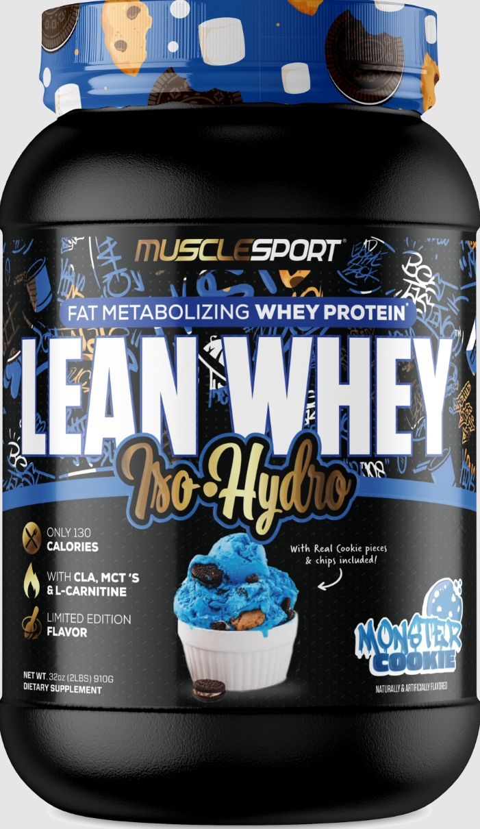 Muscle Sport Lean Whey Iso-Hydro 2lbs 26Serv Monster Cookie