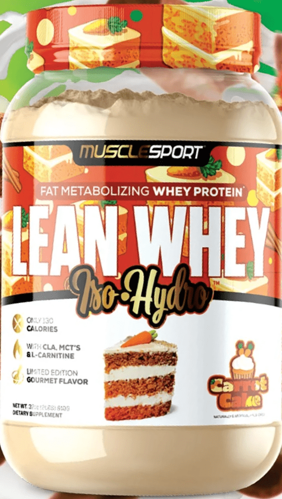 Muscle Sport Lean Whey Iso-Hydro 2pnds 26Serv Carrot Cake