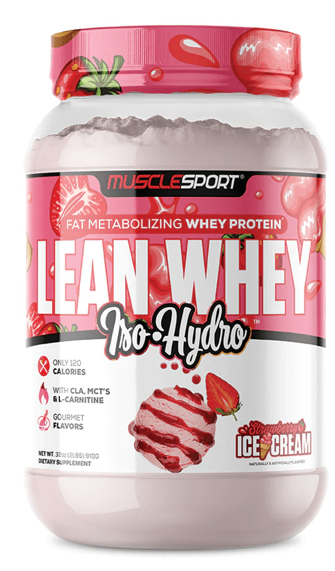 Muscle Sport Lean Whey Iso-Hydro 2pnds 26Serv Strawberry Ice Cream