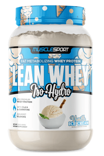 Muscle Sport Lean Whey Iso-Hydro 2pnds 26Serv Vanilla Ice Cream 