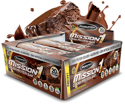 Muscletech - Misson 1Clean Protein Bar Cookies & Cream 60 gms 12bars/box      TEMPORARILY UNAVAILABLE