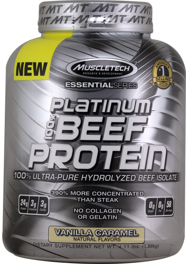 Muscletech - Essential Series Beef Protein Vanilla 4.6Lbs